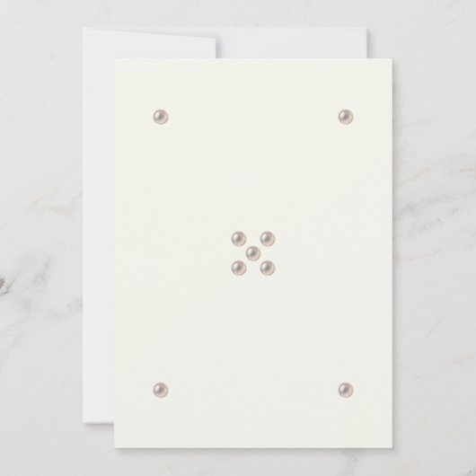 Ivory Pearl Bible Verse Christian Wedding  招待状 (裏面)