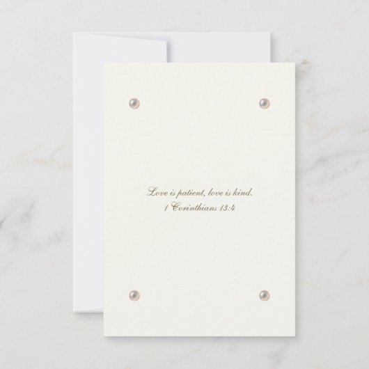 Ivory Pearl Christian Wedding RSVP Card  (裏面)