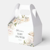 Ivory Peony Floral Neutral Favor フェイバーボックス (正面サイド)