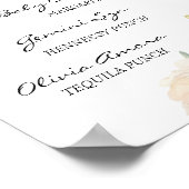 Ivory Peony Floral Signature Drinks Menu ポスター (角)