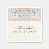 Ivory Peony Hydrangea Bridal Shower Paper Napkin スタンダードカクテルナプキン (正面)