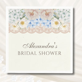 Ivory Peony Hydrangea Bridal Shower Paper Napkin スタンダードカクテルナプキン