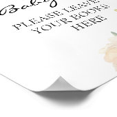 Ivory Peony Neutral Books for Baby Sign ポスター (角)