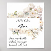 Ivory Peony Neutral Mom-osa Bar Sign ポスター (正面)