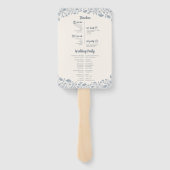Ivory Periwinkle Wildflower Wedding Program ハンドファン (裏面)