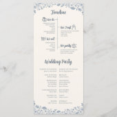 Ivory Periwinkle Wildflower Wedding Program プログラム (裏面)