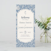 Ivory Periwinkle Wildflower Wedding Program プログラム (スタンド正面)