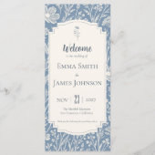 Ivory Periwinkle Wildflower Wedding Program プログラム (正面)