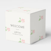 Ivory | Petit Blush Pink Floral Initials Wedding  フェイバーボックス (正面サイド)