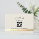 Ivory Photo QR Code Wedding 出欠カード (スタンド正面)