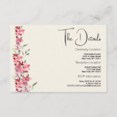 Ivory pink burgundy mint green floral Details Card エンクロージャーカード (正面)