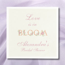 Ivory Pink Floral Love is in Bloom Bridal  Shower スタンダードカクテルナプキン