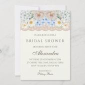 Ivory Pink Peony Blue Hydrangea Bridal Shower 招待状 (正面)