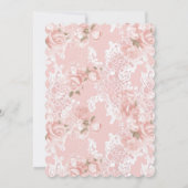 Ivory Pink Roses Love is in Bloom Bridal Shower 招待状 (裏面)