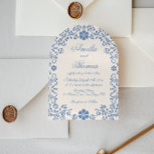 Ivory Powder Blue Whimsical Wedding Invitation 招待状