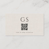 Ivory QR Code Linen Luxury Boutique Fashion  名刺 (裏面)
