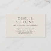 Ivory QR Code Linen Luxury Boutique Fashion  名刺 (正面)
