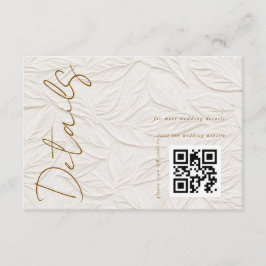 Ivory QR code Wedding Details エンクロージャーカード