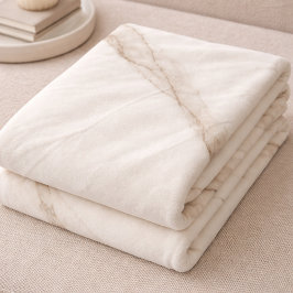 Ivory Quarry Veins Fleece Blanket フリースブランケット
