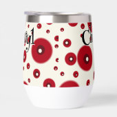 Ivory Red Dots Funky Whimsical Circle Pattern  (右面)