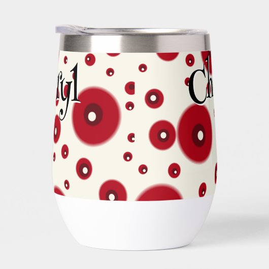 Ivory Red Dots Funky Whimsical Circle Pattern  (右面)