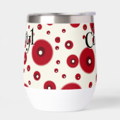 Ivory Red Dots Funky Whimsical Circle Pattern  (左面)