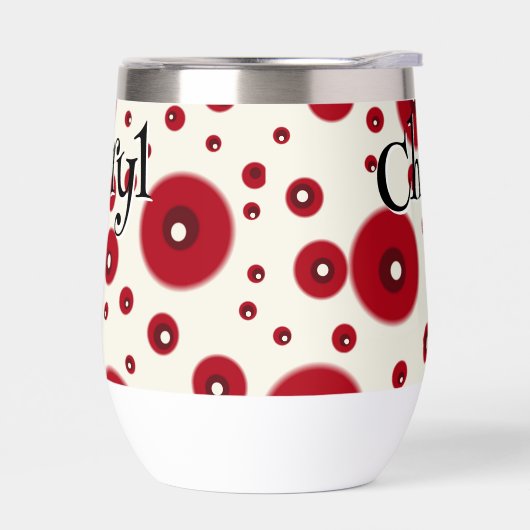 Ivory Red Dots Funky Whimsical Circle Pattern  (左面)