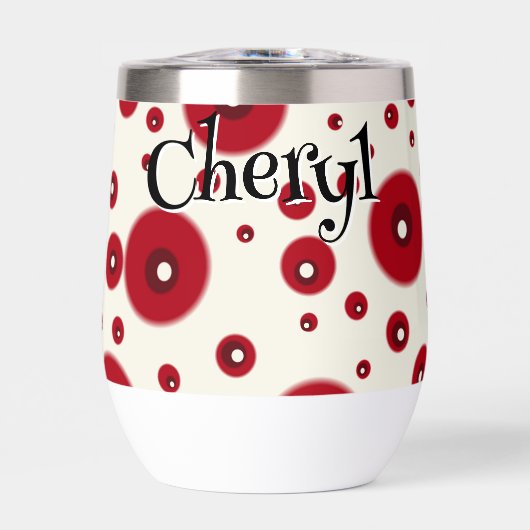 Ivory Red Dots Funky Whimsical Circle Pattern  (正面)