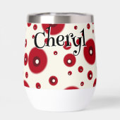 Ivory Red Dots Funky Whimsical Circle Pattern  (背面)