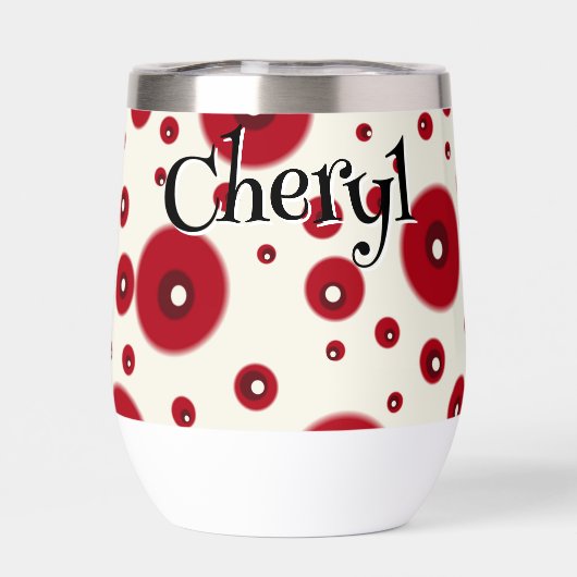 Ivory Red Dots Funky Whimsical Circle Pattern  (背面)