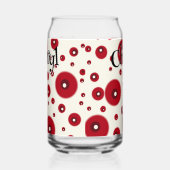 Ivory Red Dots Funky Whimsical Circle Pattern  ガラス缶 (左)