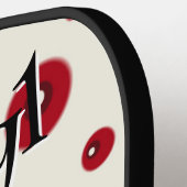 Ivory Red Dots Funky Whimsical Circle Pattern  ピックルボールラケット (左詳細)