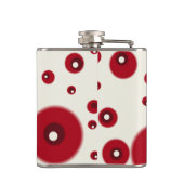 Ivory Red Dots Funky Whimsical Circle Pattern  フラスク (裏面)