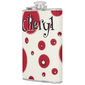 Ivory Red Dots Funky Whimsical Circle Pattern  フラスク (左)