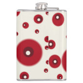 Ivory Red Dots Funky Whimsical Circle Pattern  フラスク (裏面)