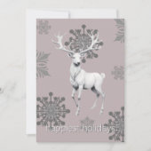 Ivory Reindeer Christmas Party | Pink 招待状 (正面)