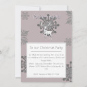 Ivory Reindeer Christmas Party | Pink 招待状 (裏面)