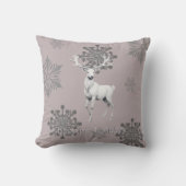 Ivory Reindeer Christmas | Pink クッション (正面)