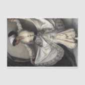 Ivory robed Dancer with jeweled Sash Decoupage 薄葉紙 (正面)