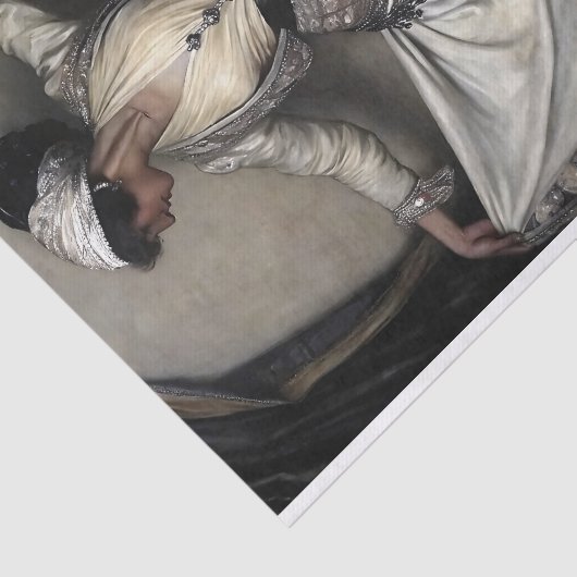 Ivory robed Dancer with jeweled Sash Decoupage 薄葉紙 (詳細)