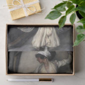 Ivory robed Dancer with jeweled Sash Decoupage 薄葉紙 (ギフト)