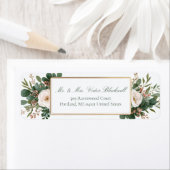 Ivory Rose Forest Green Gold Botanical ラベル (インサイチュ)