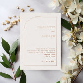 Ivory rose gold modern minimalist luxury wedding 箔招待状
