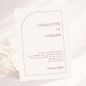 Ivory rose gold modern minimalist wedding 招待状