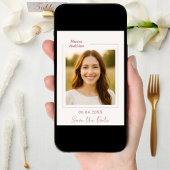 Ivory rose gold photo birthday セーブザデート