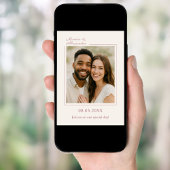 Ivory rose gold photo simpe modern luxury wedding 招待状