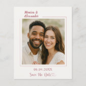 Ivory rose gold photo wedding Save the Date チラシ (正面)