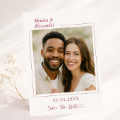 Ivory rose gold photo wedding Save the Date チラシ