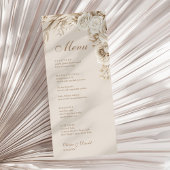 Ivory Roses Beige Wedding Menu Card メニュー