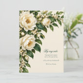 Ivory Roses & Emerald Green Bridesmaid Proposal 招待状 (スタンド正面)